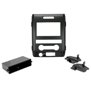 scosche fd1438b compatible with 2009-12 ford f-150 xl , iso double din & din+pocket dash kit, black