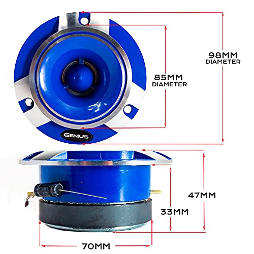 Genius GPRO-T05 1" 150 Watts-Max Tweeter Car Audio Aluminium Diaphragm 4-Ohms Pair