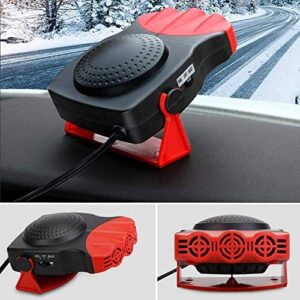 Portable Car Heater New Upgrade 2 in 1 Cooler & Heater Fan Vehicle Electronic Air Heater 12V 150W Car Windshield Heater Defogger Demister Defroster Plug Into Cigarette Lighter Car Windscreen Fan