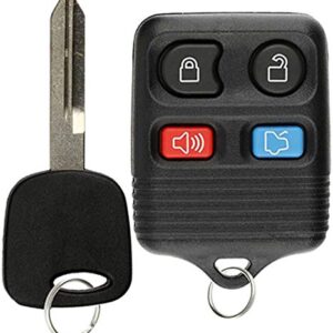 KeylessOption Keyless Entry Remote Fob Uncut Car Ignition Key for Ford Mustang Excursion Expedition Explorer Taurus Lincoln Navigator Town Car