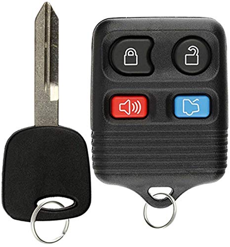 KeylessOption Keyless Entry Remote Fob Uncut Car Ignition Key for Ford Mustang Excursion Expedition Explorer Taurus Lincoln Navigator Town Car