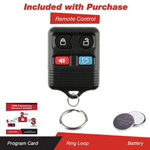 KeylessOption Keyless Entry Remote Fob Uncut Car Ignition Key for Ford Mustang Excursion Expedition Explorer Taurus Lincoln Navigator Town Car