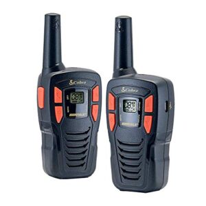 cobra cxt195 16-mile microtalk 2-way walkie talkies 2 pack, black