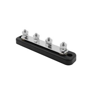 lenkrad common 100a busbar – 4 way 10/32″-4 studs bus bar ground block for rv car boat marine