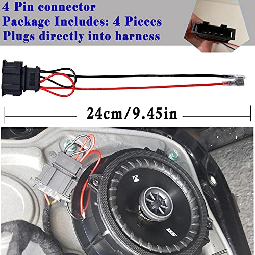 4 Pack Speaker Wire Harness Adapter Replacement for Volkswagen Speaker Harness VW Jetta GLI GTI Beetle Golf Passat Polo Car Speaker Connector Harness Adapter