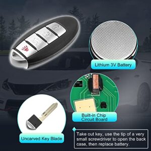 X AUTOHAUX 433MHz KR5S180144014 Replacement Smart Proximity Insert Keyless Entry Remote Key Fob for Nissan Altima Maxima 2013 2014 2015 4 Buttons 47Chip 7812D-S180014