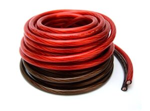 4 gauge 25′ black and 25′ red car audio power ground wire cable 50′ ft total