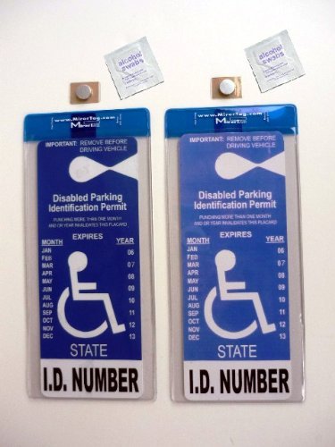 JL Safety 2 MirorTag Bronze Tag Holders Easily Display & Put Away a Handicap Parking Placard. Magnetically snap Your Tag On & Off to Magnet adhered Behind Rearview Mirror. 2 Included- Made in USA