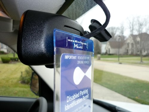 JL Safety 2 MirorTag Bronze Tag Holders Easily Display & Put Away a Handicap Parking Placard. Magnetically snap Your Tag On & Off to Magnet adhered Behind Rearview Mirror. 2 Included- Made in USA