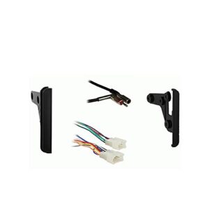 compatible with toyota tundra double cab 2004 2005 double din car stereo harness radio dash kit