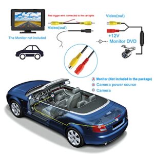 Backup Camera, Universal IP69K Waterproof Front/Side/Rear Camera for Car, 8 LED Lights Infrared Night-viewer with 140° Dynamic Path Guide Line Reverse Back up Camera Systems for Car Truck SUV RV Van