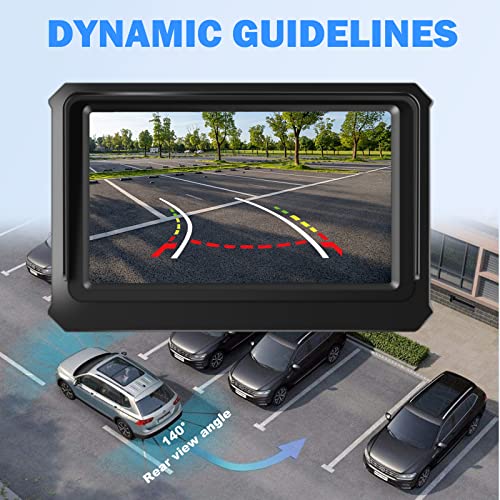 Backup Camera, Universal IP69K Waterproof Front/Side/Rear Camera for Car, 8 LED Lights Infrared Night-viewer with 140° Dynamic Path Guide Line Reverse Back up Camera Systems for Car Truck SUV RV Van