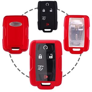 DOHON Car Key Fob Cover for GMC Sierra Yukon Cadillac Chevrolet Silverado Colorado Keyless Remote Case, 1PC, Red