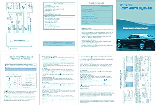 Car Remote Central Locking Kit 4 Doors Keyless Entry System + Anti-Theft Alarm Immobiliser System with Shock Sensor Universal