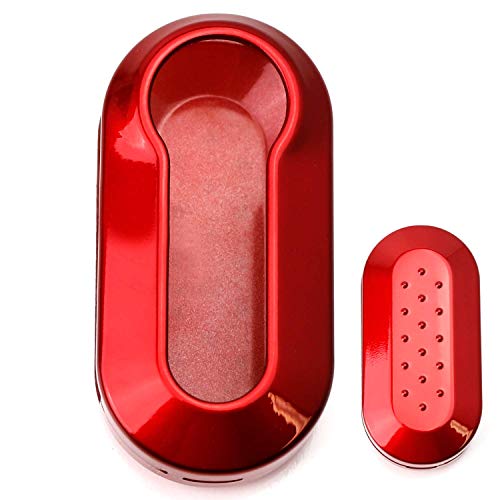 iJDMTOY (1) Exact Fit Gloss Metallic Red Smart Remote Key Fob Shell Compatible With FIAT 500 500L 500X Abarth 3-Button Folding Blade Key