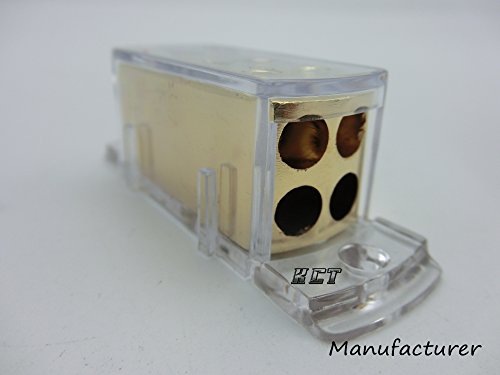 24K Real Gold Plating Power and Ground Distribution Block 1x4ga Input 4x8ga Output