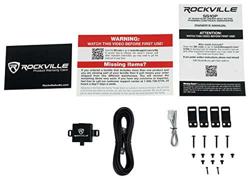 Rockville SS10P 10" 800w Slim Under-Seat Active Powered Car/Truck Subwoofer Sub