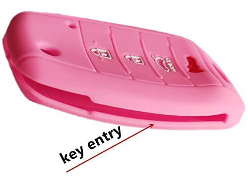 Smart Key Fob Cover Case Protector Keyless Remote Holder for 2019 2020 2021 Kia Sportage Rio Forte Optima Carens （Not Fit Smart Key Fob） Light Pink