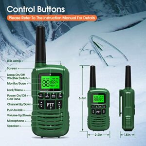 GOCOM G2 FRS Walkie Talkies for Kids & Adults IPX4 Waterproof Long Range Two Way Radios 22 Channel LED Flashlight Two Way Walkie Talkie (G2 3pack)