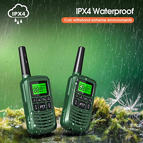 GOCOM G2 FRS Walkie Talkies for Kids & Adults IPX4 Waterproof Long Range Two Way Radios 22 Channel LED Flashlight Two Way Walkie Talkie (G2 3pack)