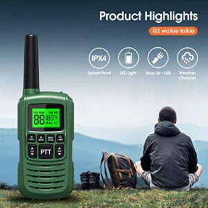 GOCOM G2 FRS Walkie Talkies for Kids & Adults IPX4 Waterproof Long Range Two Way Radios 22 Channel LED Flashlight Two Way Walkie Talkie (G2 3pack)