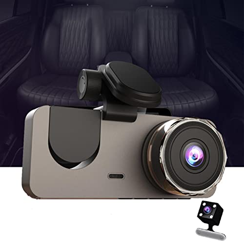 Front and Rear Inside 3 Channel Dash Cam,HD 1080P Dash Camera,170°+140° Wide Angle,IR Night Vision,Loop Recording,G-Sensor Smart Dash Camera for Cars