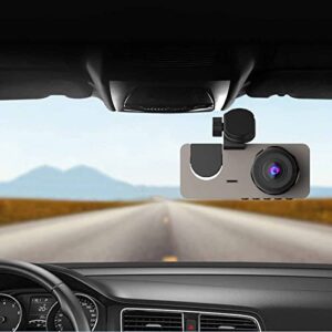 Front and Rear Inside 3 Channel Dash Cam,HD 1080P Dash Camera,170°+140° Wide Angle,IR Night Vision,Loop Recording,G-Sensor Smart Dash Camera for Cars