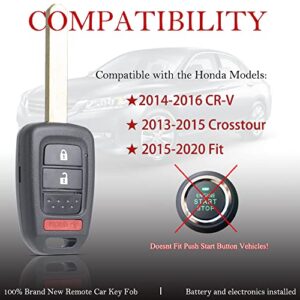 Key Fob Remote Replacement Fits for Honda Fit 2015 2016 2017 2018 2019 2020/Crosstour 2013-2015/CR-V 2014-2016 MLBHLIK6-1T Keyless Entry Remote Control 35118-TY4-A00(Pack of 1)