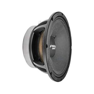prv audio 8 inch midrange speaker 8mr600x, 600 watts program power, 8 ohm, 2 in dual layer voice coil, 300 watts rms pro audio speaker (single)