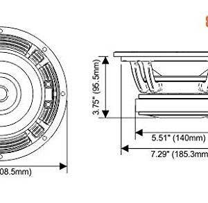 PRV AUDIO 8 Inch Midrange Speaker 8MR600X, 600 Watts Program Power, 8 Ohm, 2 in Dual Layer Voice Coil, 300 Watts RMS Pro Audio Speaker (Single)