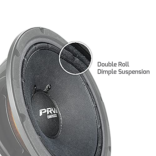 PRV AUDIO 8 Inch Midrange Speaker 8MR600X, 600 Watts Program Power, 8 Ohm, 2 in Dual Layer Voice Coil, 300 Watts RMS Pro Audio Speaker (Single)