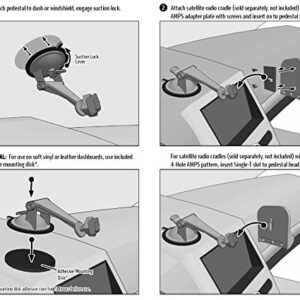 ARKON Windshield Dashboard Sticky Suction Car Mount for XM and Sirius Satellite Radios Single T and AMPS