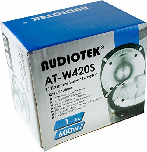 AUDIOTEK - ATW420S - Car Vehicle 600 Watts 1" Titanium Super Tweeter