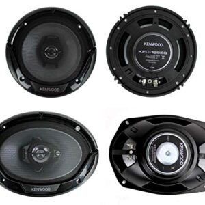 Kenwood KFC-1665S + KFC-6965S 6.5" 300W 2-Way Plus (2) 6x9 400W 3-Way Car Speakers