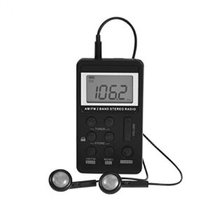 tbestoacc am fm portable pocket radio, personal walkman, mini digital tuning radio with rechargeable battery, earphone, lock screen for walk/jogging/gym/camping