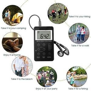 TBESTOACC AM FM Portable Pocket Radio, Personal Walkman, Mini Digital Tuning Radio with Rechargeable Battery, Earphone, Lock Screen for Walk/Jogging/Gym/Camping