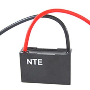 nte electronics cfc-3 series cfc polyester ceiling fan capacitor, 2 wire, 125/250 vac, 3 Μf capacitance