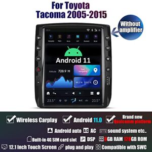 Aucar for Toyota Tacoma 2005-2015 New Android 9.0 Car Radio Head Unit Multimedia Stereo Video Player, 12.1 Inch 8G RAM 128 ROM T-Style GPS Navigation with OEM JBL System