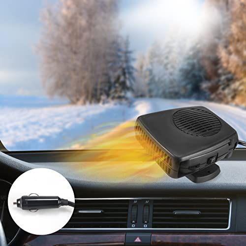 Car Heater 2 in 1 Portable Car Heater or Fan 12V 200W Car Heater That Plugs Into Cigarette Lighter, Fast Heating and Cooling Car Defogger Car Defroster, Heater for Car SUV Truck Rv Trailer