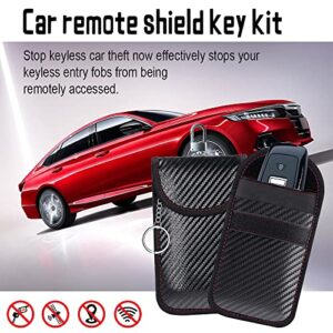 2PCS Faraday Bag for Key Fob, Car RFID Signal Blocking Key Fob Protector, Faraday Cage Protector, Signal Blocking Anti-Theft Bag, Anti-Theft Pouch, Carbon Fiber Faraday Pouch Key Fob Protector