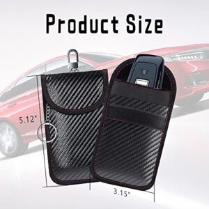 2PCS Faraday Bag for Key Fob, Car RFID Signal Blocking Key Fob Protector, Faraday Cage Protector, Signal Blocking Anti-Theft Bag, Anti-Theft Pouch, Carbon Fiber Faraday Pouch Key Fob Protector