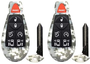 2x new camouflage keyless entry 7 buttons remote start car key fob m3n5wy783x, iyz-c01c for – compatible with town country dodge grand caravan volkswagen routan.