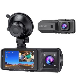 dual dash cam front and inside 1080p dual dash camera for cars chortau front inside dashcams for cars with infrared night vision,parking monitor for truck and taxi driver