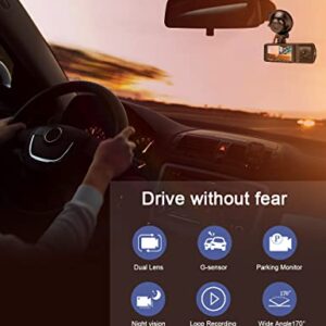 Dual Dash Cam Front and Inside 1080P Dual Dash Camera for Cars CHORTAU Front Inside Dashcams for Cars with Infrared Night Vision,Parking Monitor for Truck and Taxi Driver