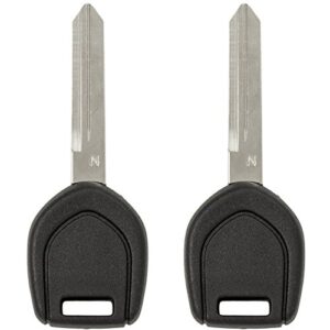 keyless2go replacement for new uncut transponder ignition car key mit13-pt (2 pack)