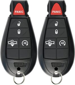 keylessoption keyless entry remote car key fob alarm for ram 1500 2500 3500 air suspension, gq4-53t (pack of 2)