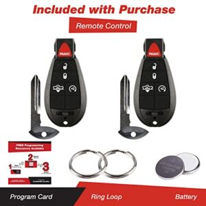 KeylessOption Keyless Entry Remote Car Key Fob Alarm for Ram 1500 2500 3500 Air Suspension, GQ4-53T (Pack of 2)