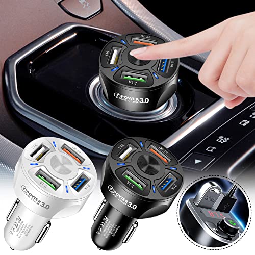 4 in 1 3.1A QC 3.0 Adapter Wireless Bluetooth Car FM Transmitter Receiver - 4 in 1 Charging Port Support Bluetooth Music & Bluetooth Call Handsfree Car Adapter