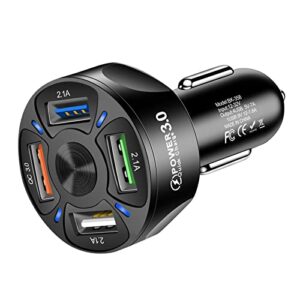 4 in 1 3.1A QC 3.0 Adapter Wireless Bluetooth Car FM Transmitter Receiver - 4 in 1 Charging Port Support Bluetooth Music & Bluetooth Call Handsfree Car Adapter