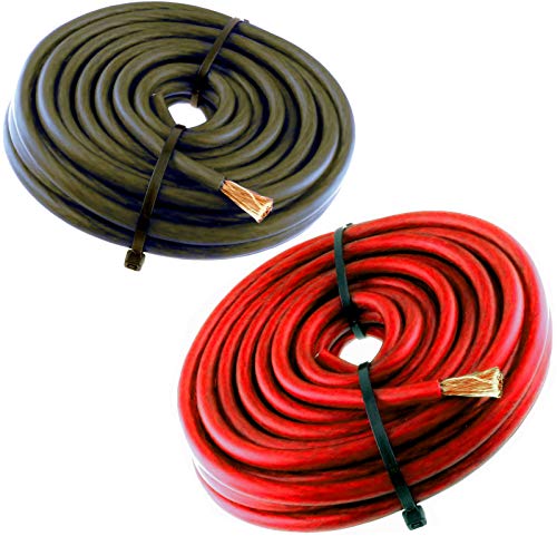 20FT 4 Gauge Primary Speaker Wire Amp Power Ground Car Audio 10' Red + 10' Black